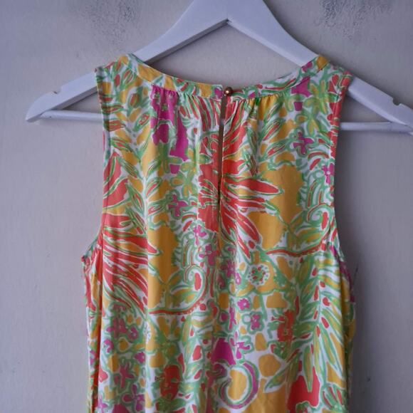 Lilly Pulitzer Challis Romper Sleeveless Floral Happy Place Yellow Women Size XS - Picture 8 of 16